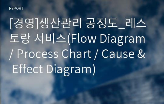 [경영]생산관리 공정도_레스토랑 서비스(Flow Diagram / Process Chart / Cause &amp; Effect Diagram)