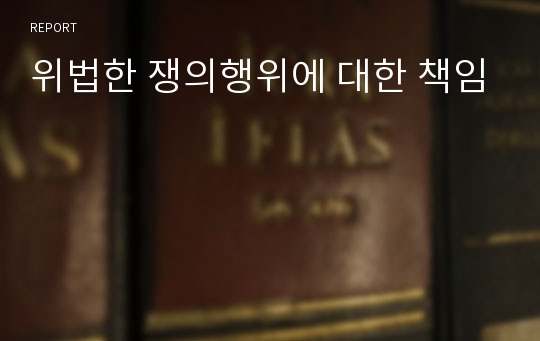 위법한 쟁의행위에 대한 책임