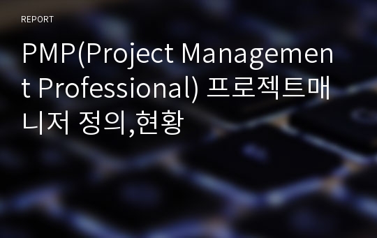 PMP(Project Management Professional) 프로젝트매니저 정의,현황