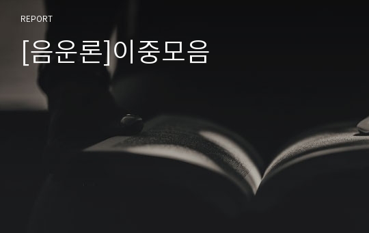 [음운론]이중모음