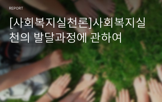 [사회복지실천론]사회복지실천의 발달과정에 관하여