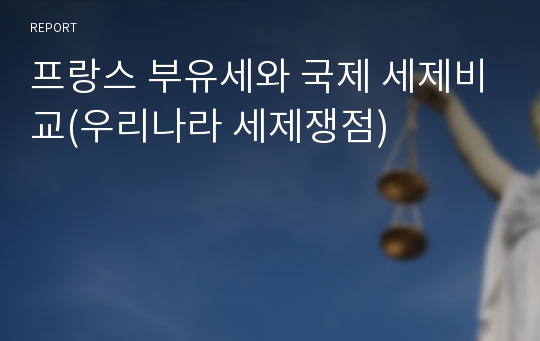 프랑스 부유세와 국제 세제비교(우리나라 세제쟁점)