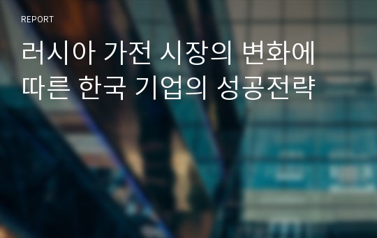 러시아 가전 시장의 변화에 따른 한국 기업의 성공전략