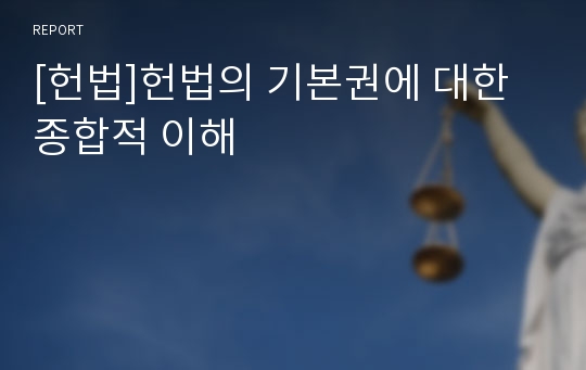 [헌법]헌법의 기본권에 대한 종합적 이해