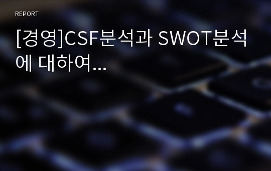 [경영]CSF분석과 SWOT분석에 대하여...