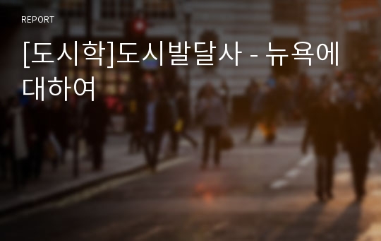 [도시학]도시발달사 - 뉴욕에 대하여