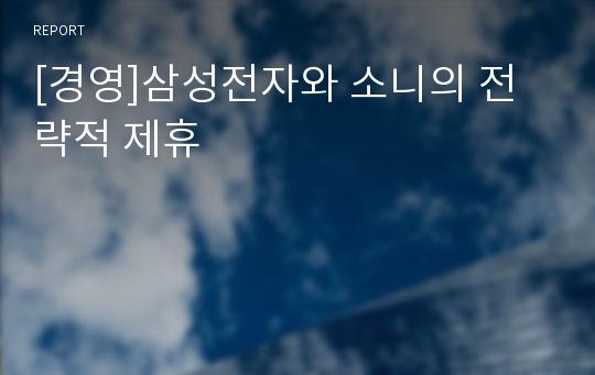 [경영]삼성전자와 소니의 전략적 제휴