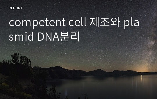 competent cell 제조와 plasmid DNA분리