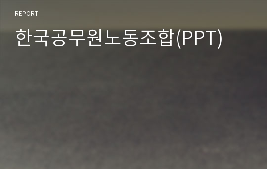 한국공무원노동조합(PPT)