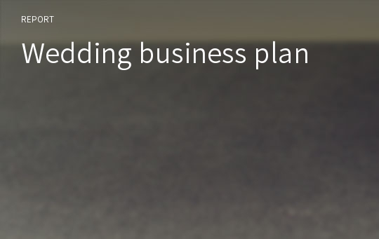 Wedding business plan