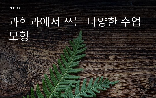 과학과에서 쓰는 다양한 수업모형