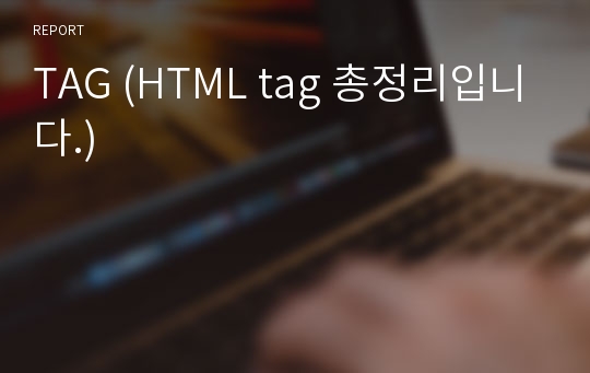 TAG (HTML tag 총정리입니다.)