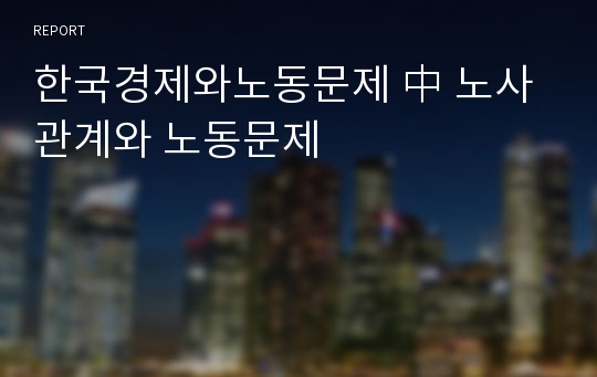 한국경제와노동문제 中 노사관계와 노동문제