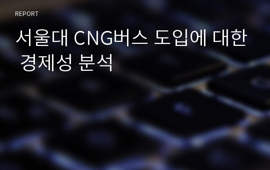 서울대 CNG버스 도입에 대한 경제성 분석