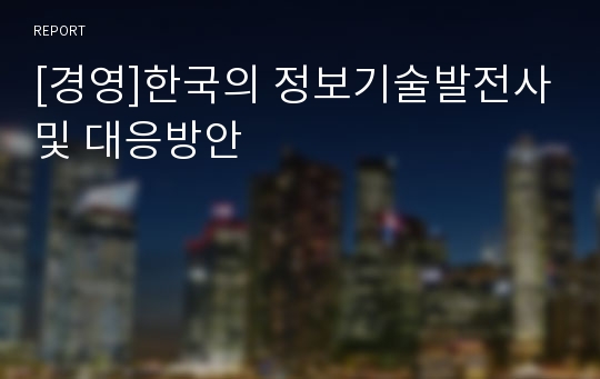 [경영]한국의 정보기술발전사및 대응방안