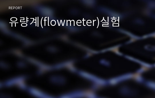 유량계(flowmeter)실험