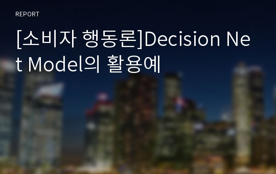 [소비자 행동론]Decision Net Model의 활용예