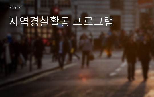 지역경찰활동 프로그램