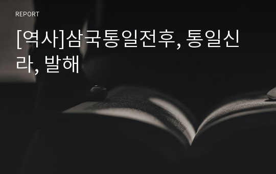 [역사]삼국통일전후, 통일신라, 발해