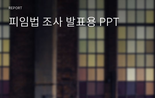 피임법 조사 발표용 PPT