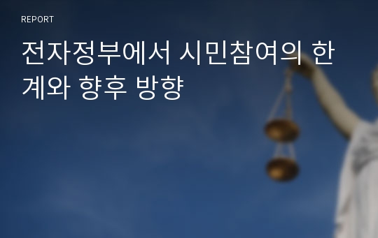 전자정부에서 시민참여의 한계와 향후 방향