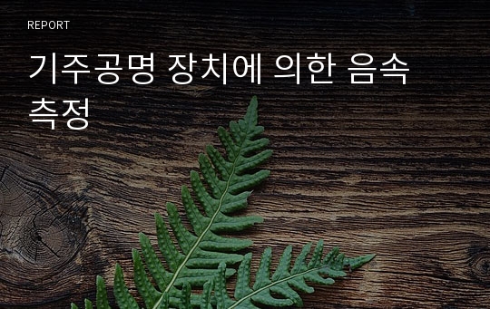 기주공명 장치에 의한 음속 측정