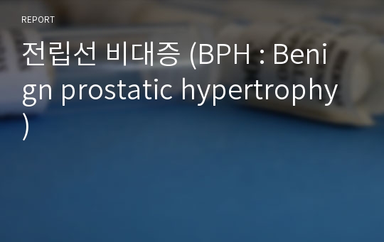 전립선 비대증 (BPH : Benign prostatic hypertrophy)