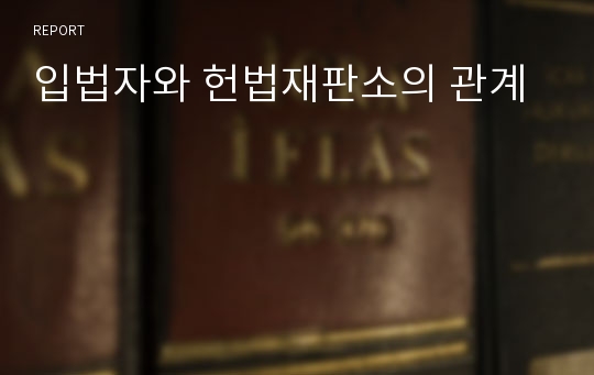 입법자와 헌법재판소의 관계