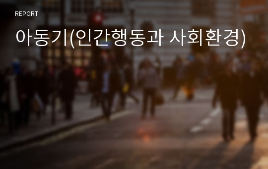 아동기(인간행동과 사회환경)