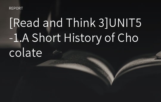 [Read and Think 3]UNIT5-1.A Short History of Chocolate
