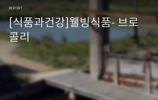 [식품과건강]웰빙식품- 브로콜리