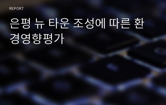 은평 뉴 타운 조성에 따른 환경영향평가