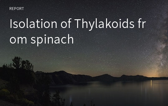 Isolation of Thylakoids from spinach