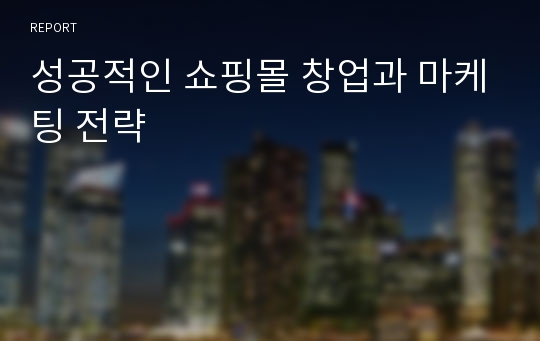 성공적인 쇼핑몰 창업과 마케팅 전략