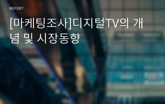 [마케팅조사]디지털TV의 개념 및 시장동향