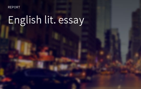 English lit. essay