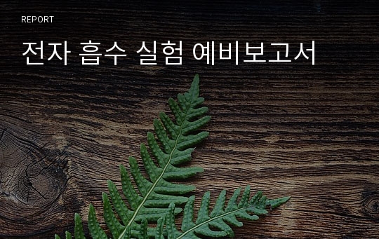 전자 흡수 실험 예비보고서