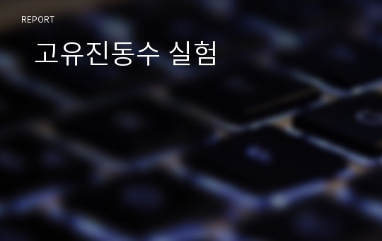   고유진동수 실험