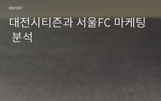 대전시티즌과 서울FC 마케팅 분석