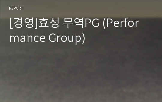 [경영]효성 무역PG (Performance Group)