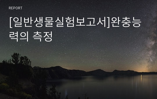 [일반생물실험보고서]완충능력의 측정