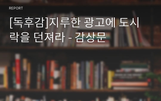 [독후감]지루한 광고에 도시락을 던져라 - 감상문