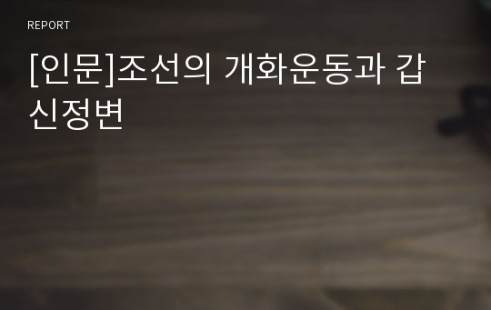 [인문]조선의 개화운동과 갑신정변