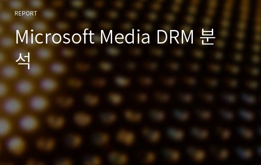 Microsoft Media DRM 분석