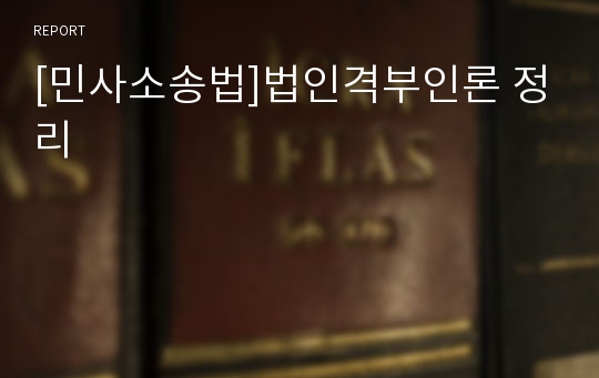 [민사소송법]법인격부인론 정리