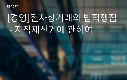 [경영]전자상거래의 법적쟁점 - 지적재산권에 관하여