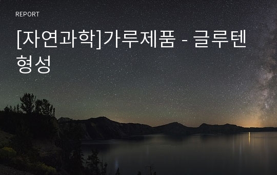 [자연과학]가루제품 - 글루텐 형성