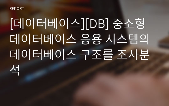 [데이터베이스][DB] 중소형데이터베이스 응용 시스템의 데이터베이스 구조를 조사분석