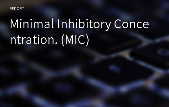 Minimal Inhibitory Concentration. (MIC)