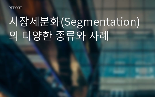 시장세분화(Segmentation)의 다양한 종류와 사례